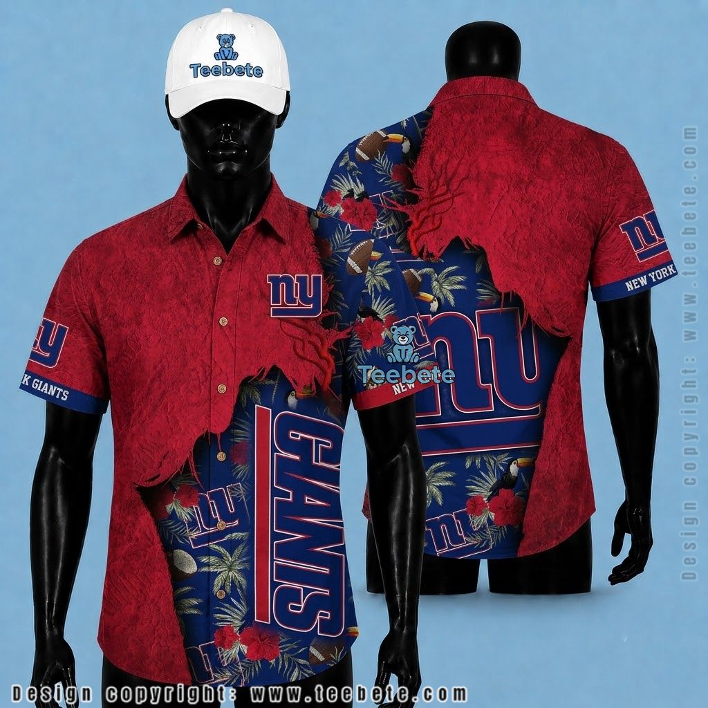 New York Giants Aloha Shirt Torn Football