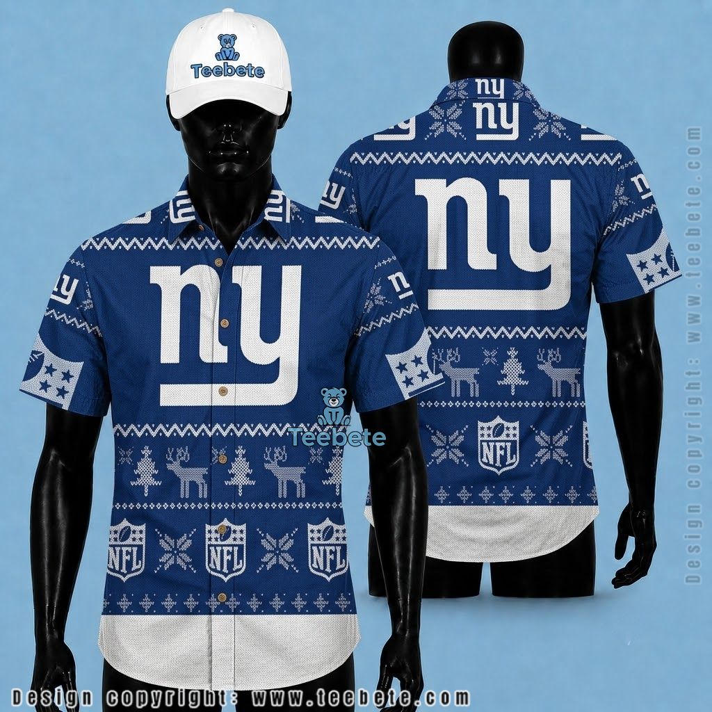 New York Giants Button Up Shirt Ugly Christmas