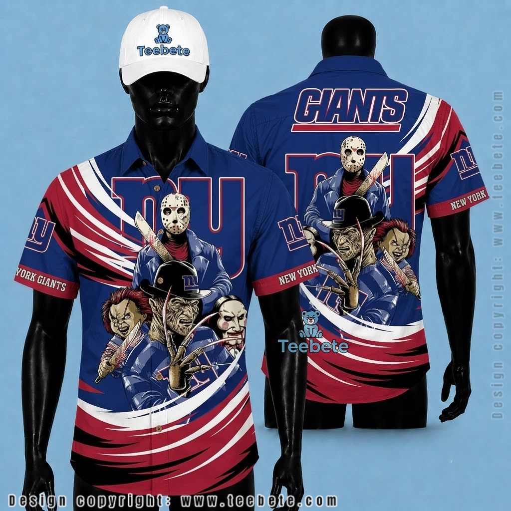 New York Giants Hawaiian Shirt Horror Characters