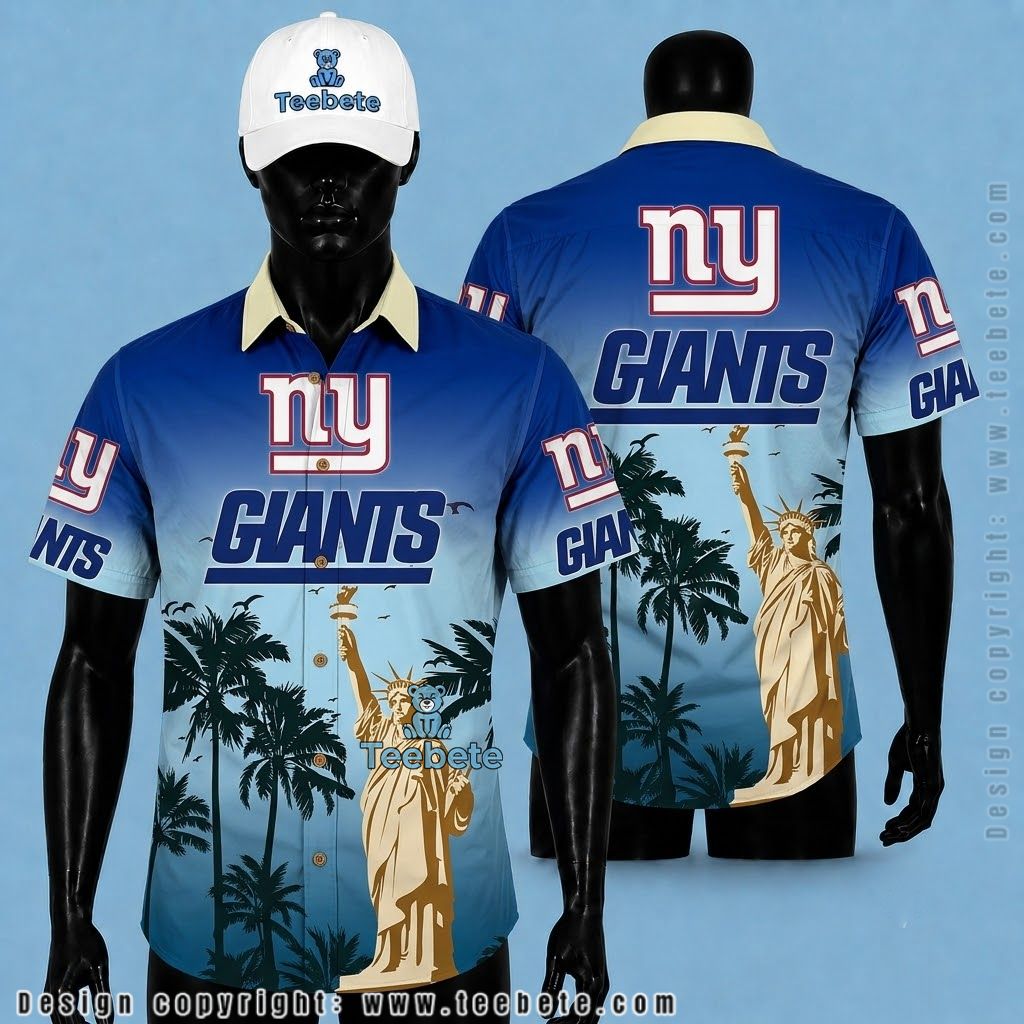 New York Giants Hawaiian Shirt Statue Of Liberty