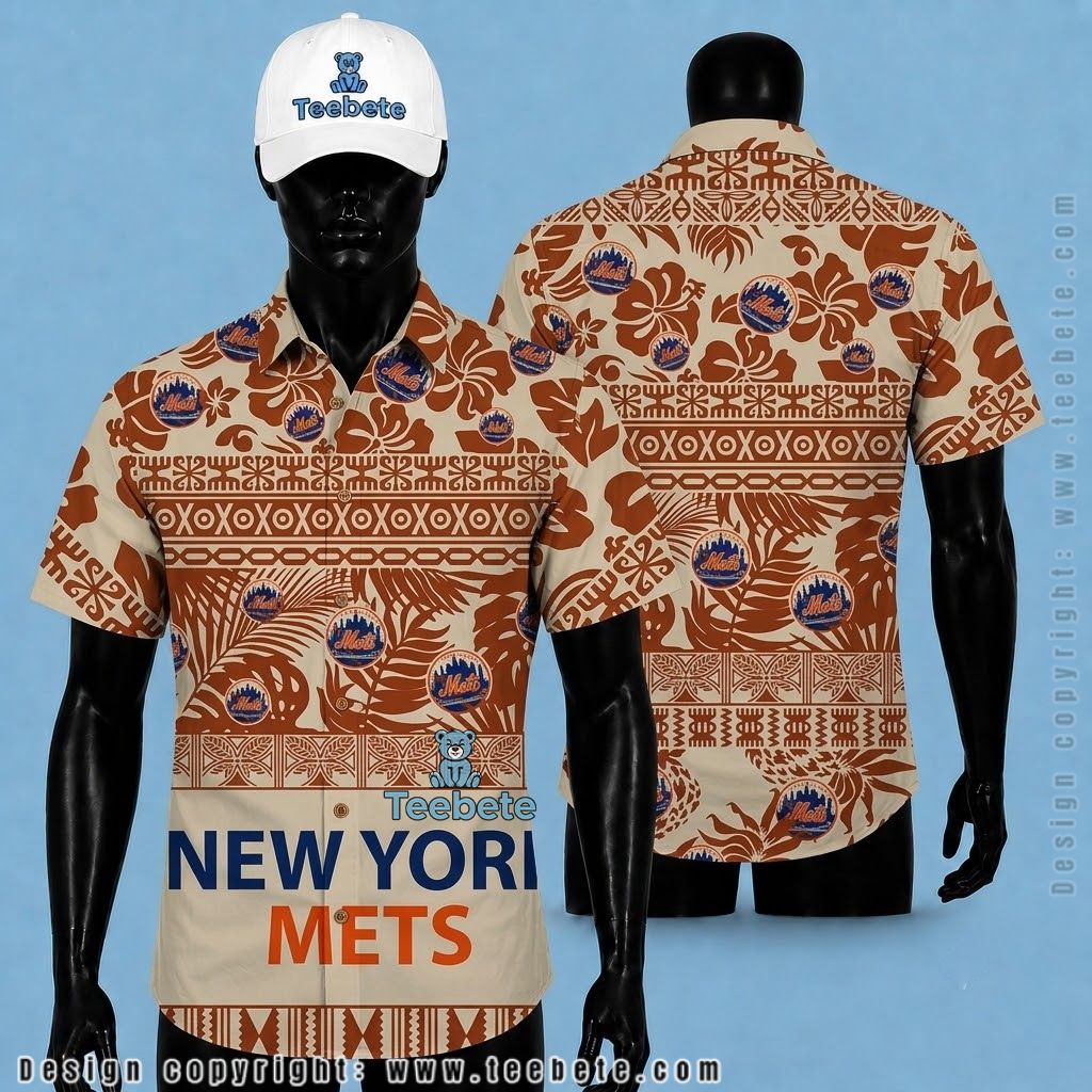 New York Mets Aloha Shirt Aztec Vintage