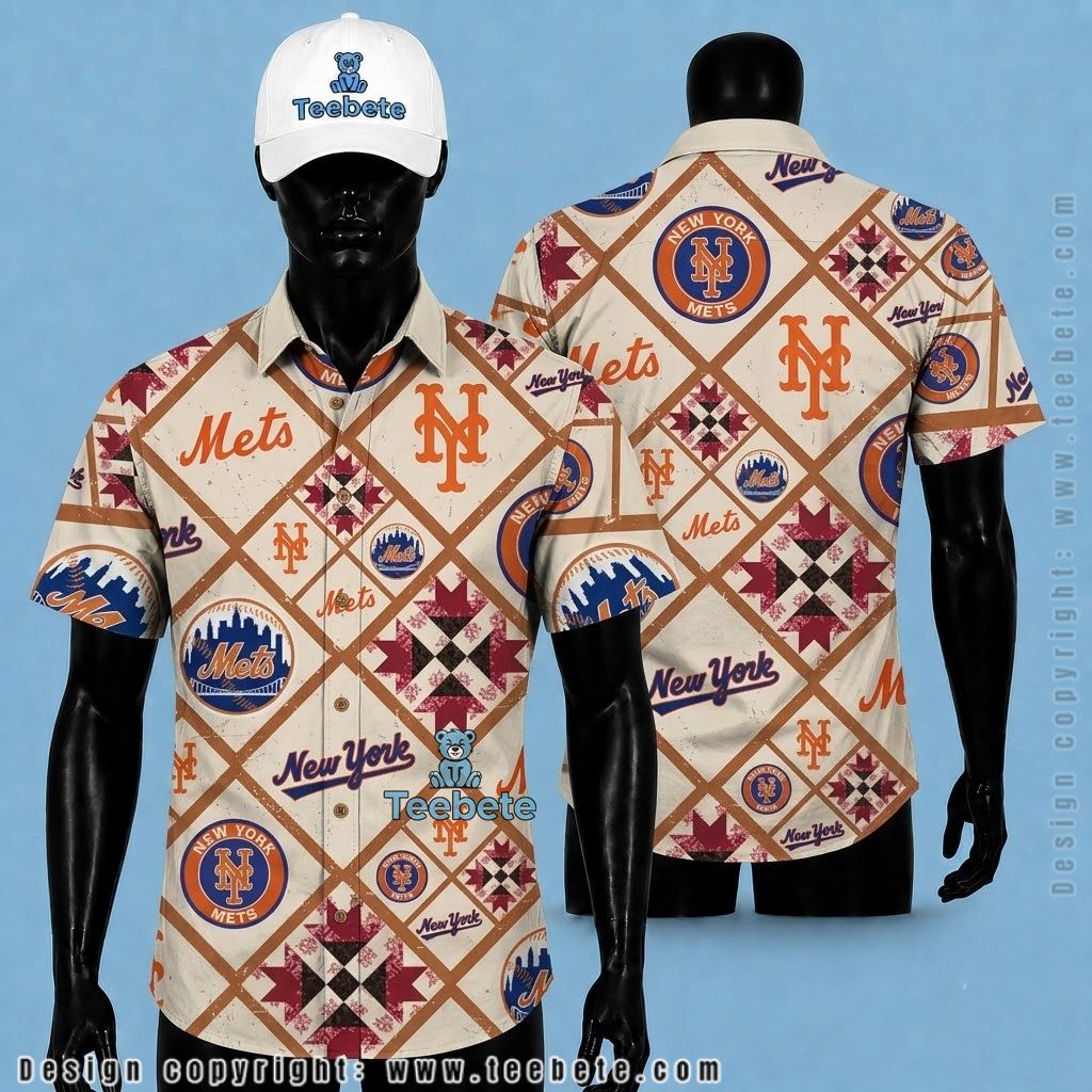 New York Mets Hawaiian Shirt Quilt Diamond