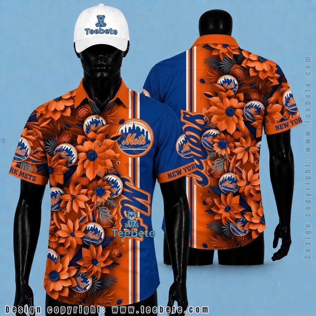New York Mets Hawaiian Shirt Sunflower