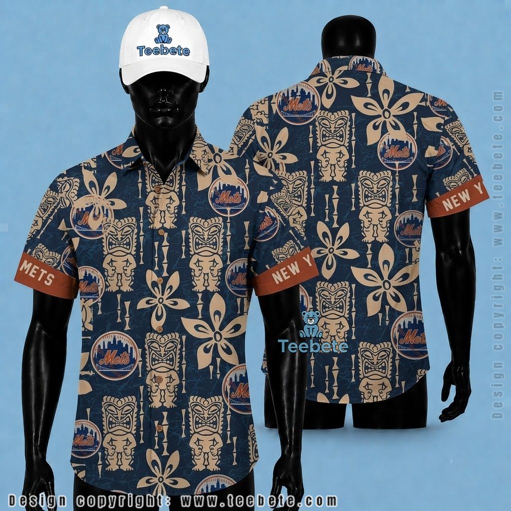 New York Mets Hawaiian Shirt Tiki Mask