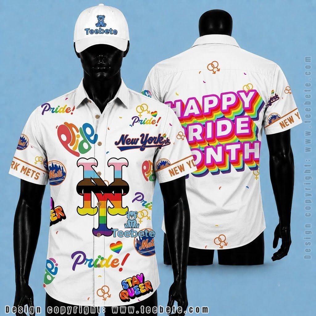 New York Mets Tropical Shirt Pride Rainbow