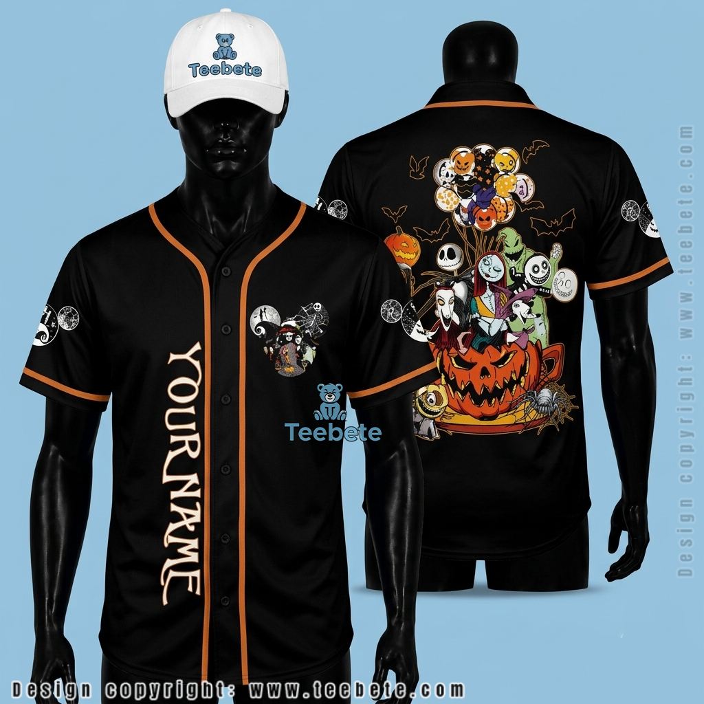 Personalized Jack Skellington Halloween Baseball Jersey Pumpkin Balloon