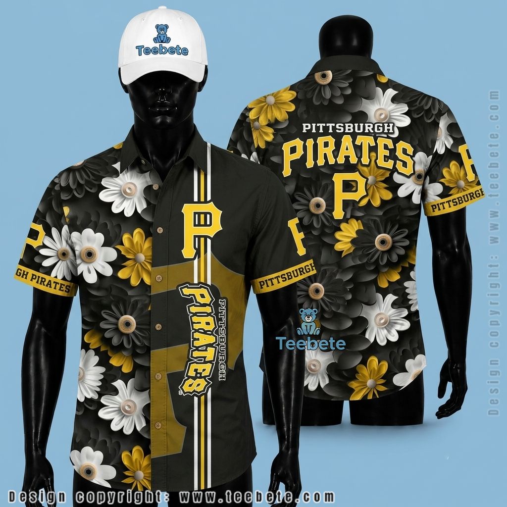 Pittsburgh Pirates Aloha Shirt Gerbera Stripe