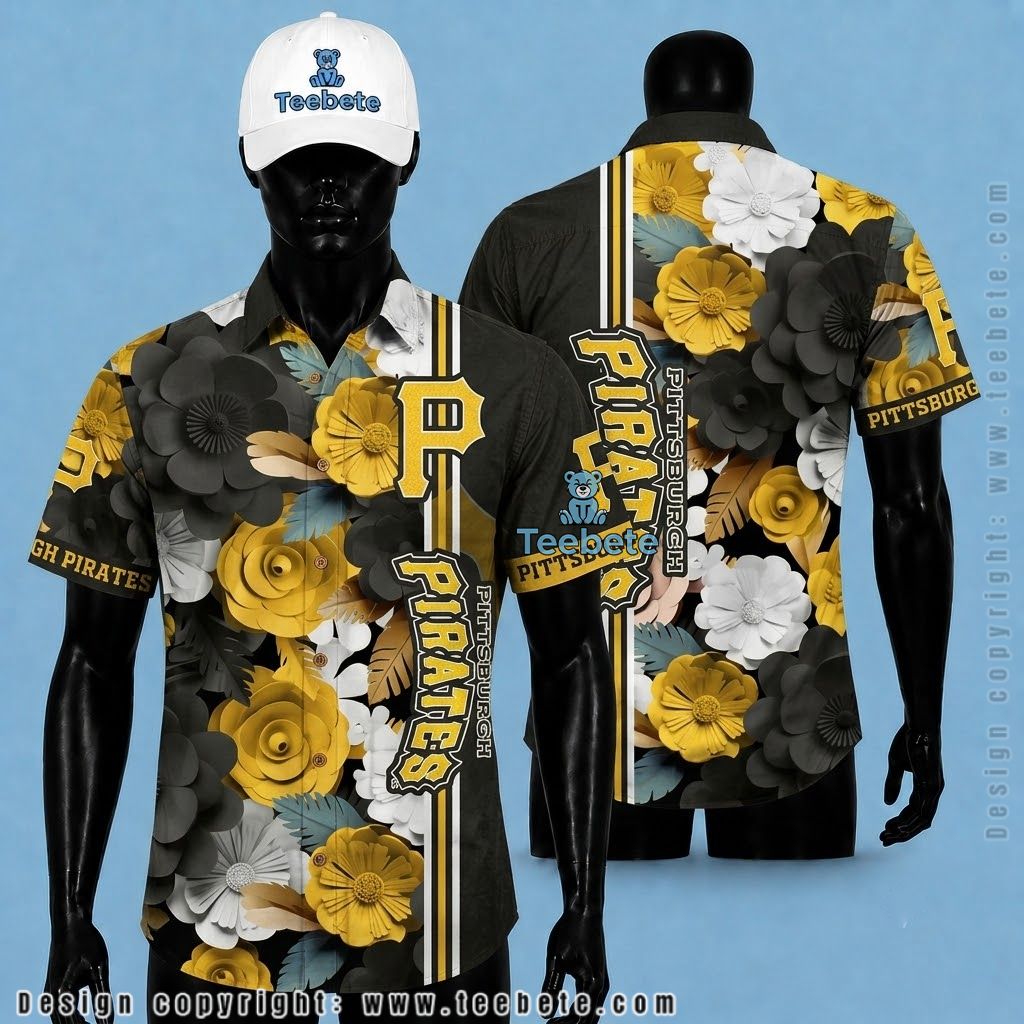 Pittsburgh Pirates Hawaiian Shirt Paper Flower