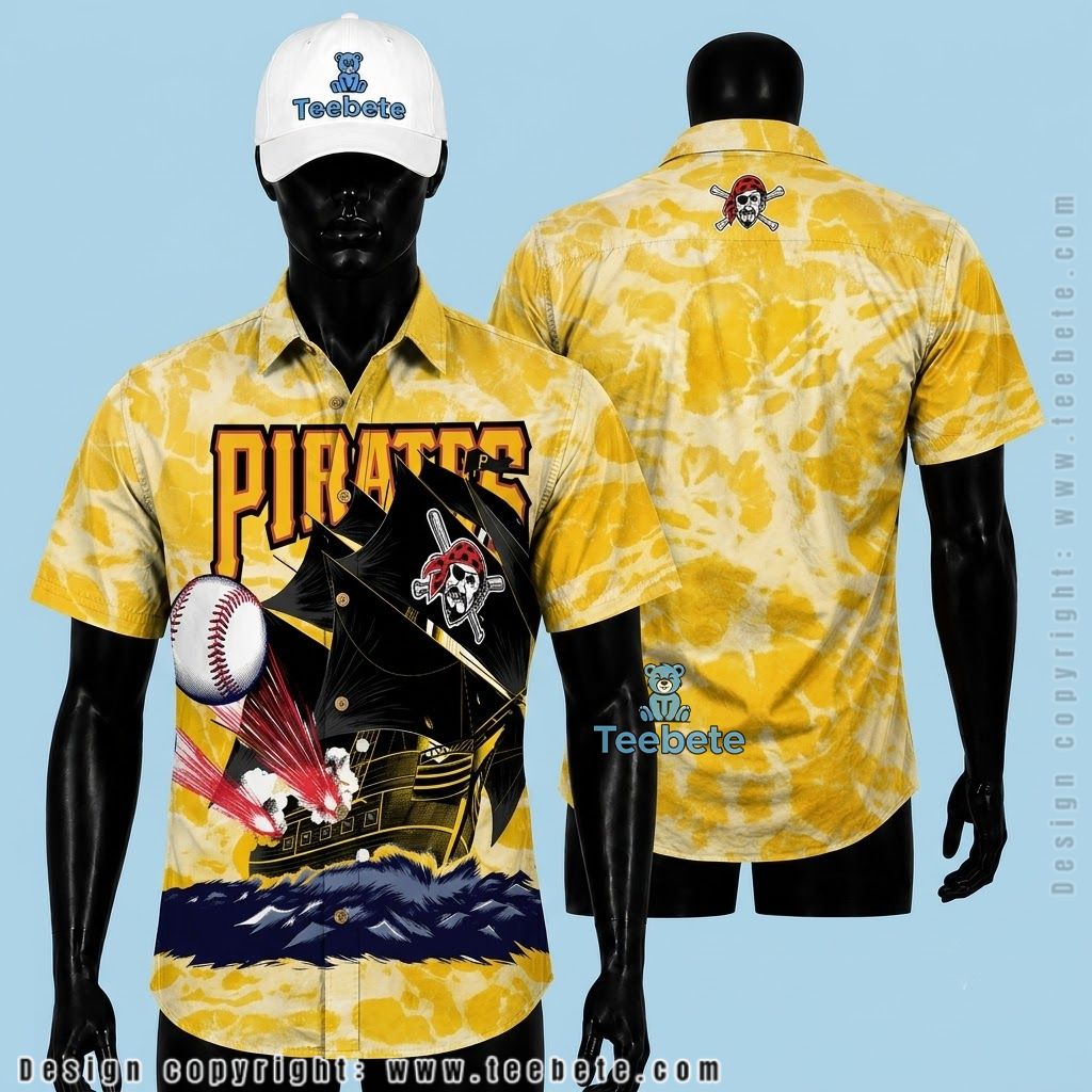 Pittsburgh Pirates Hawaiian Shirt Pirate Ship Yellow