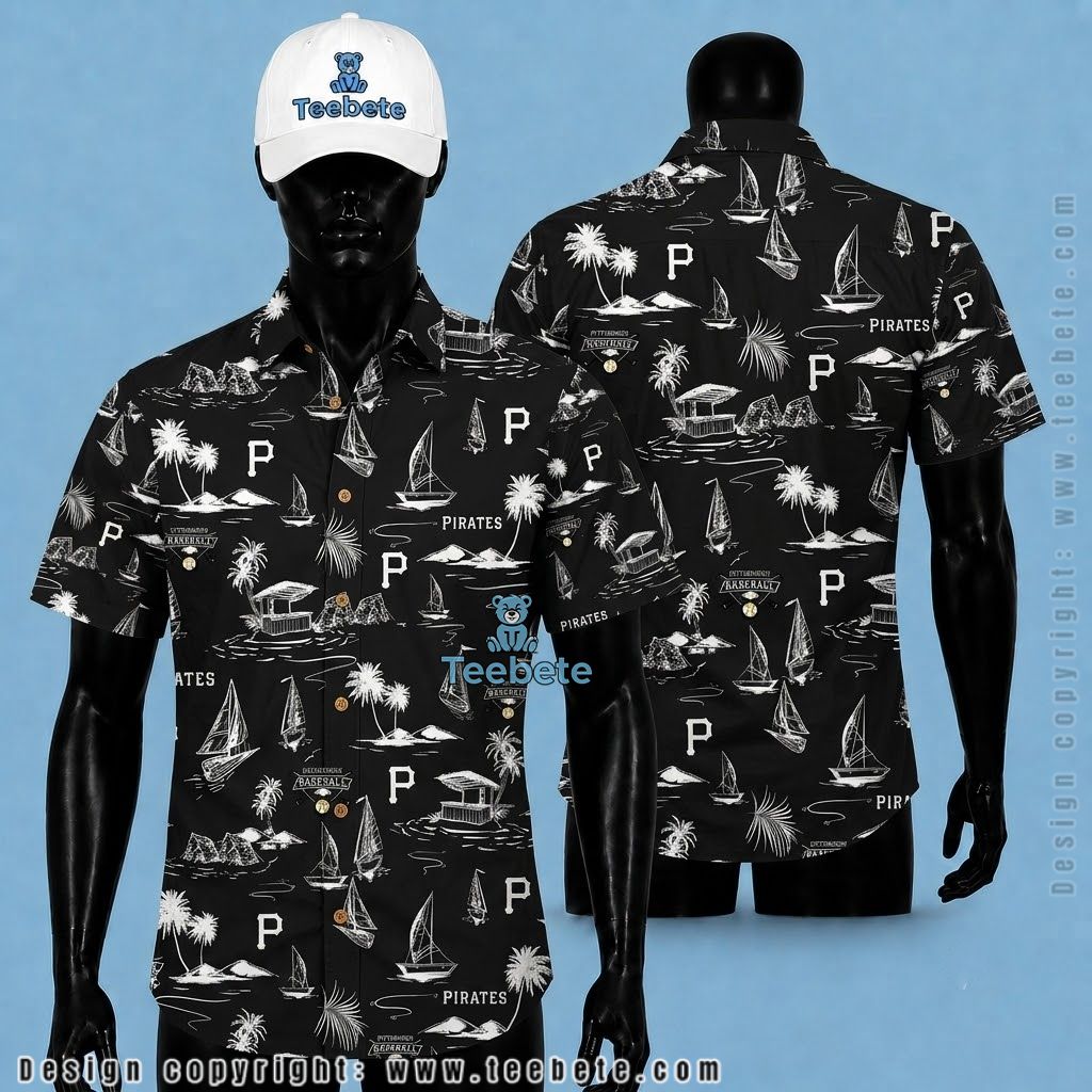 Pittsburgh Pirates Hawaiian Shirt Sailboat Island
