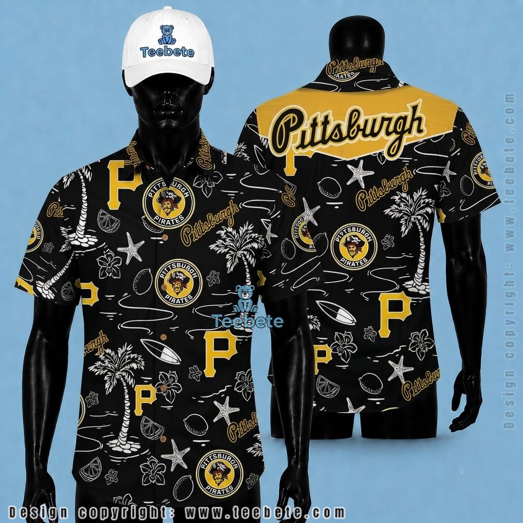 Pittsburgh Pirates Hawaiian Shirt Starfish Surfboard