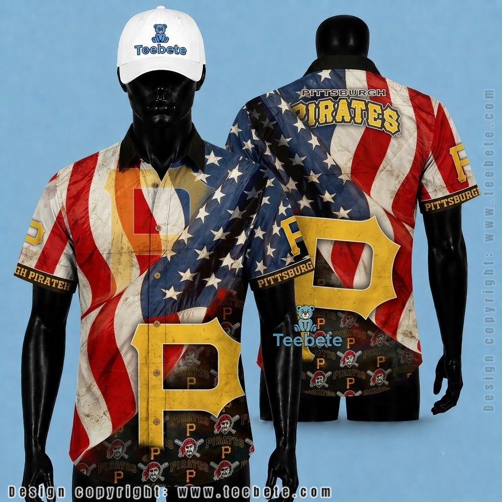 Pittsburgh Pirates Hawaiian Shirt Stars And Stripes Patriotic