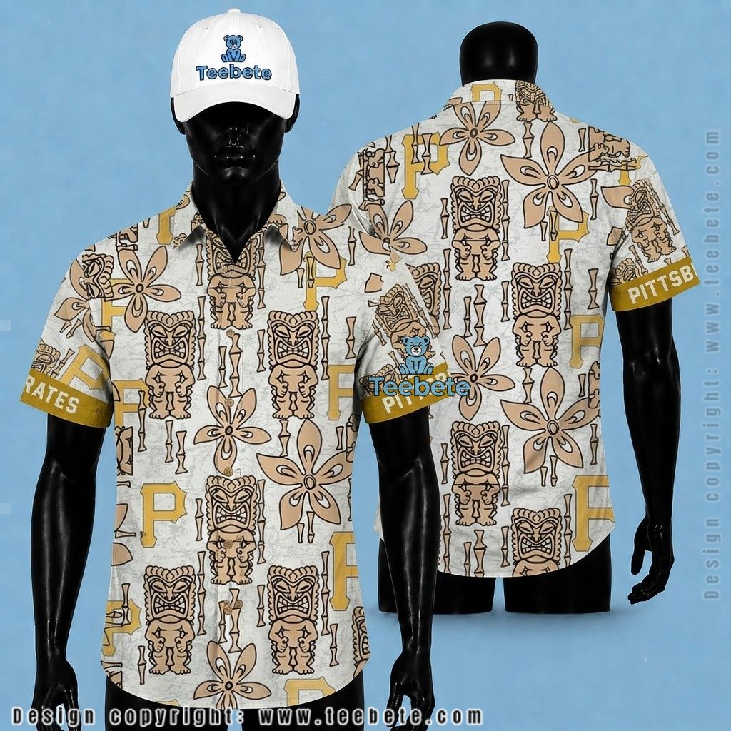 Pittsburgh Pirates Hawaiian Shirt Tiki Bamboo Pattern