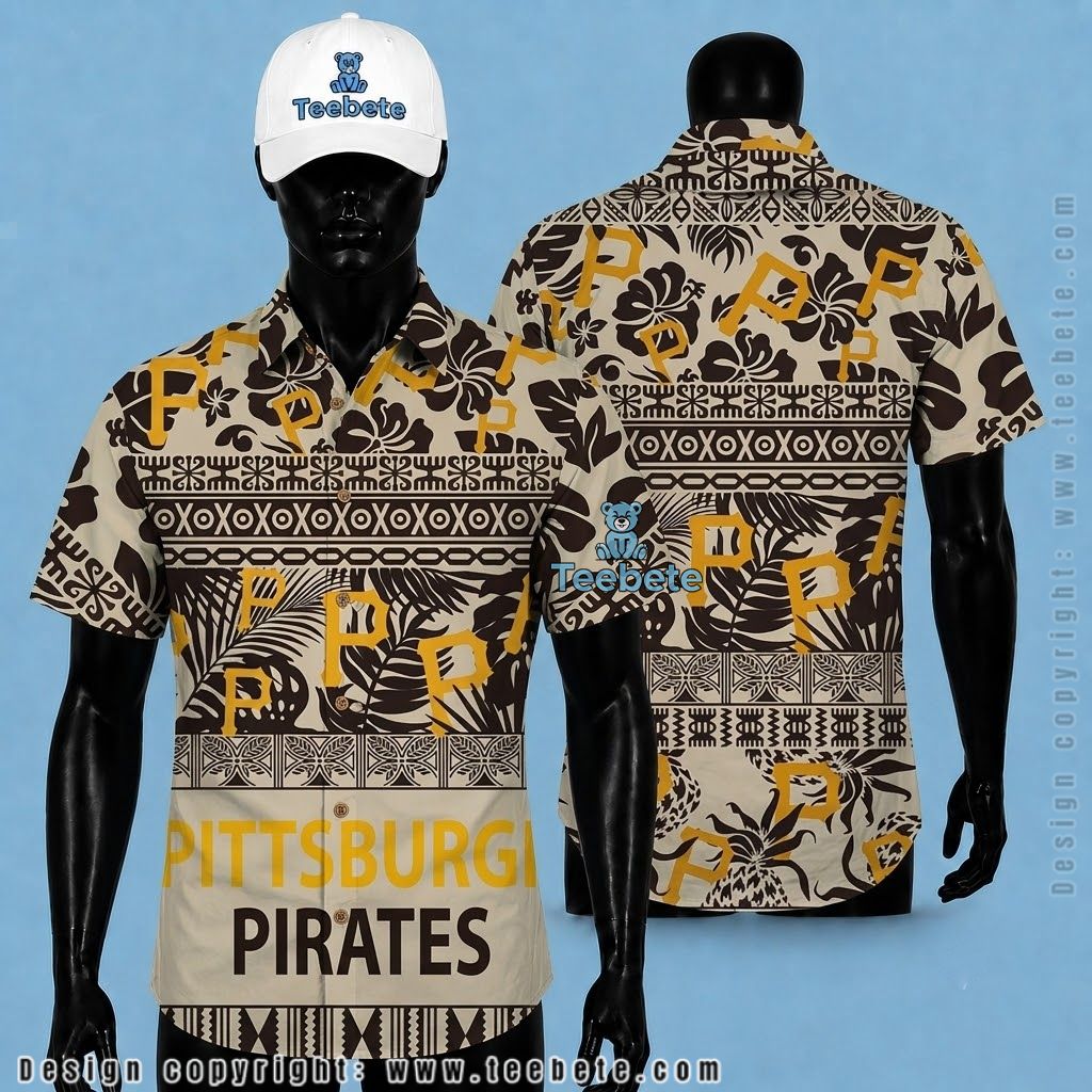 Pittsburgh Pirates Hawaiian Shirt Tribal Monstera