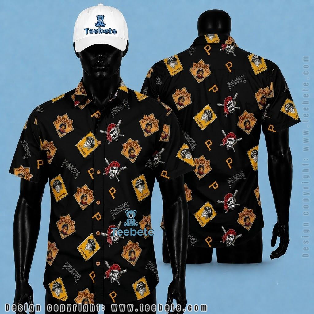 Pittsburgh Pirates Hawaiian Shirt Vintage Logo All Over