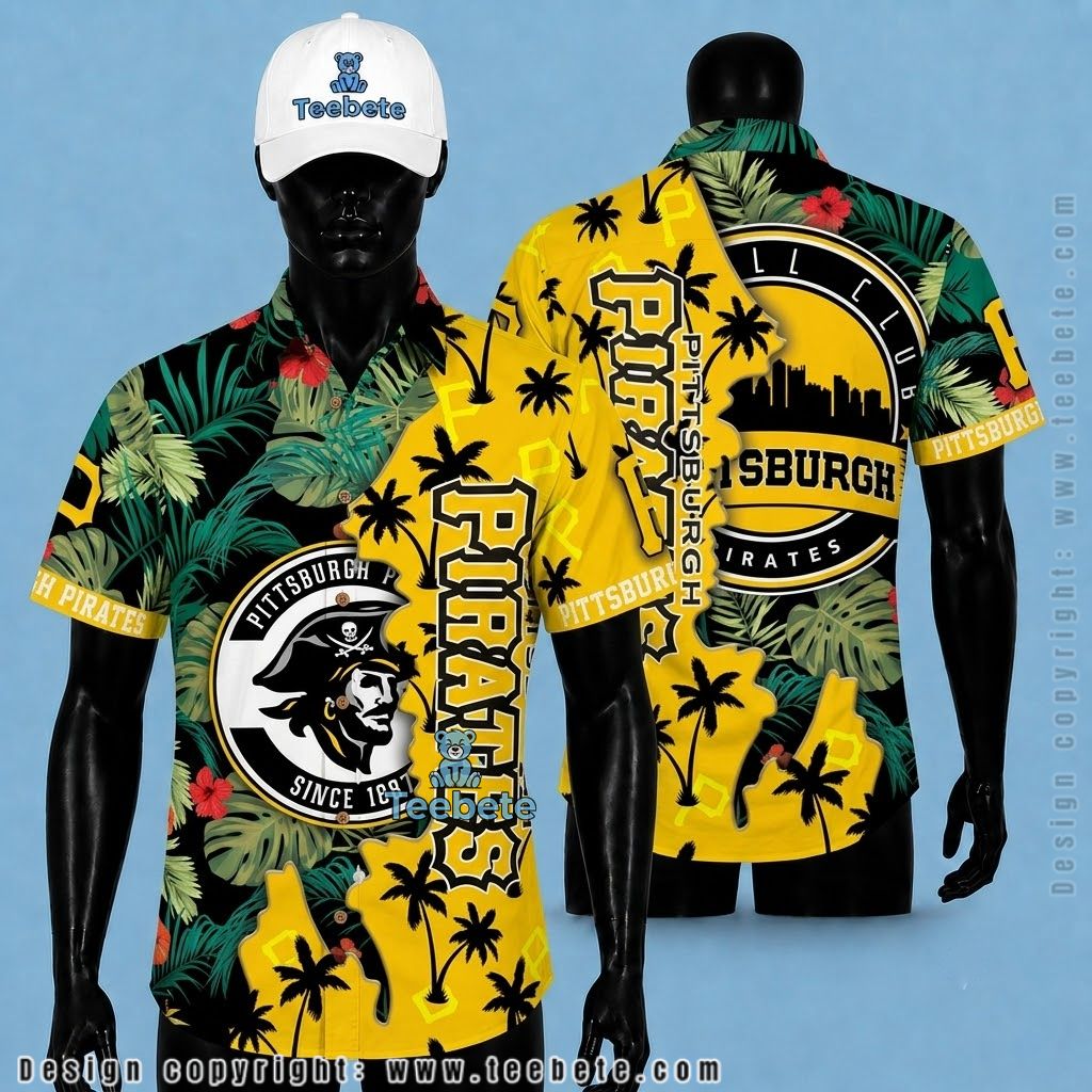 Pittsburgh Pirates Tropical Shirt Skyline
