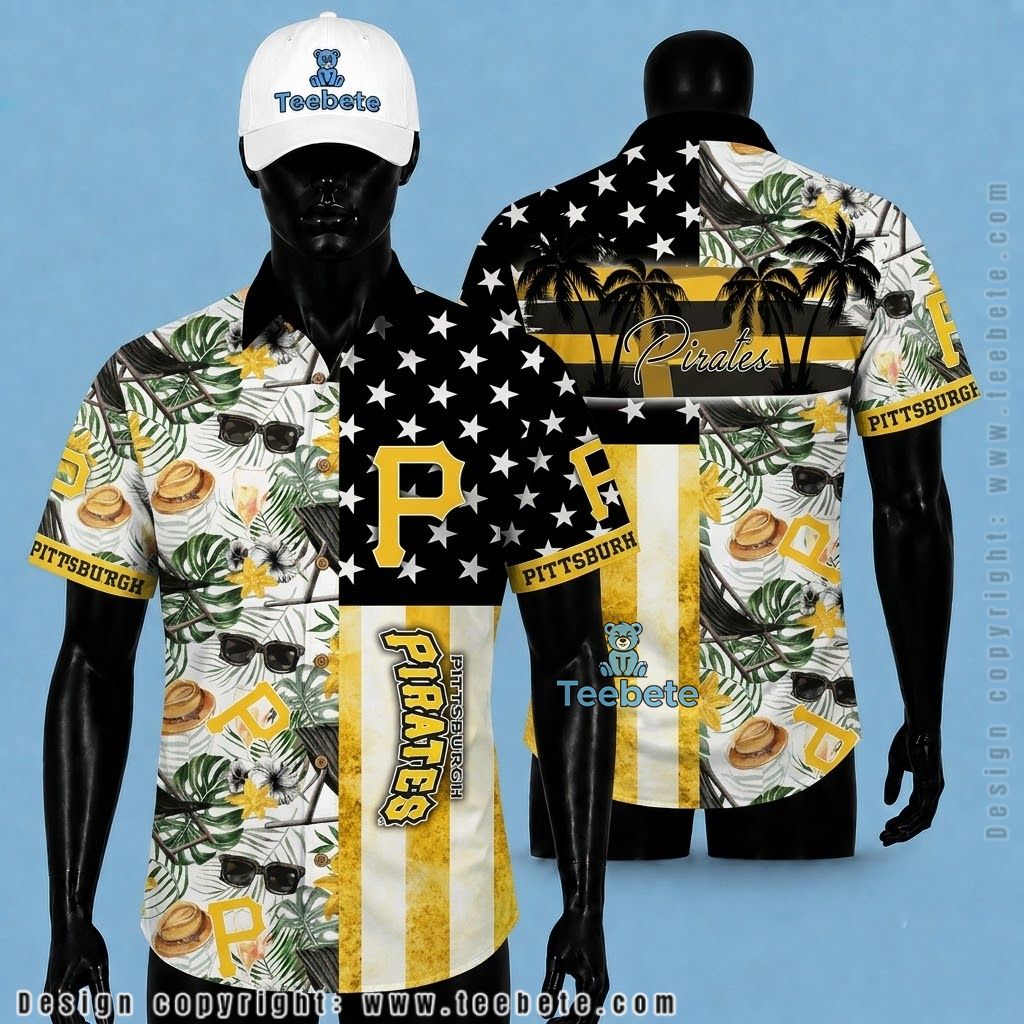 Pittsburgh Pirates Tropical Shirt Straw Hat