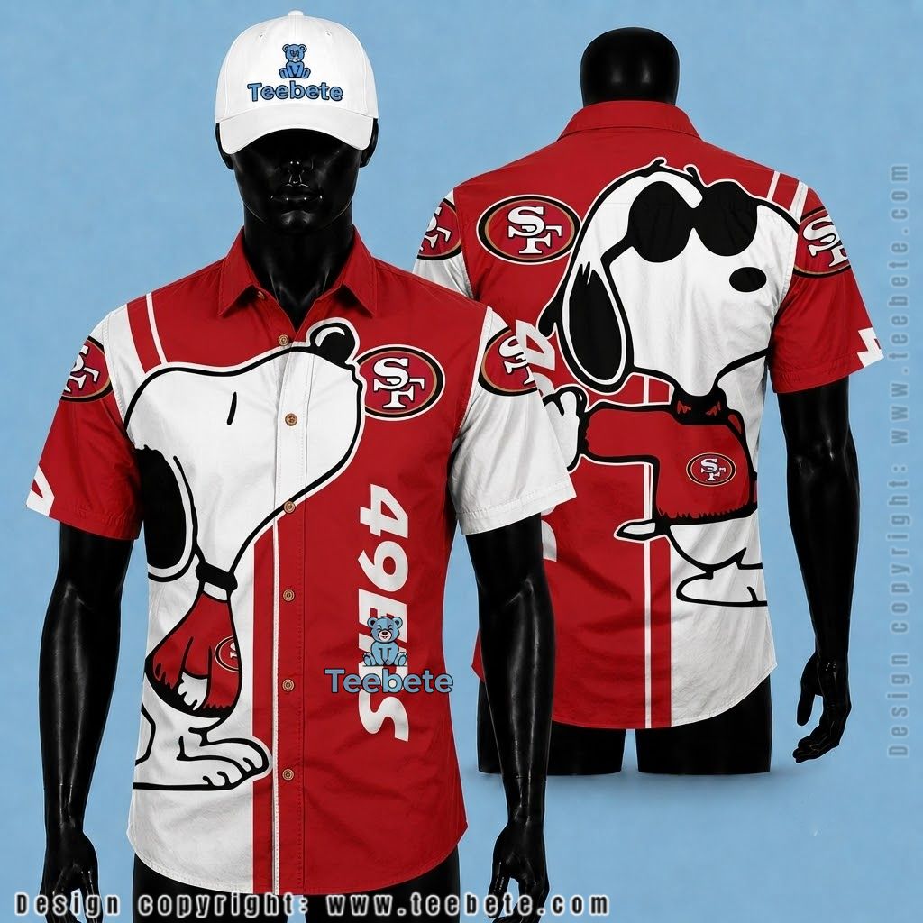San Francisco 49Ers Button Up Shirt Snoopy Cool