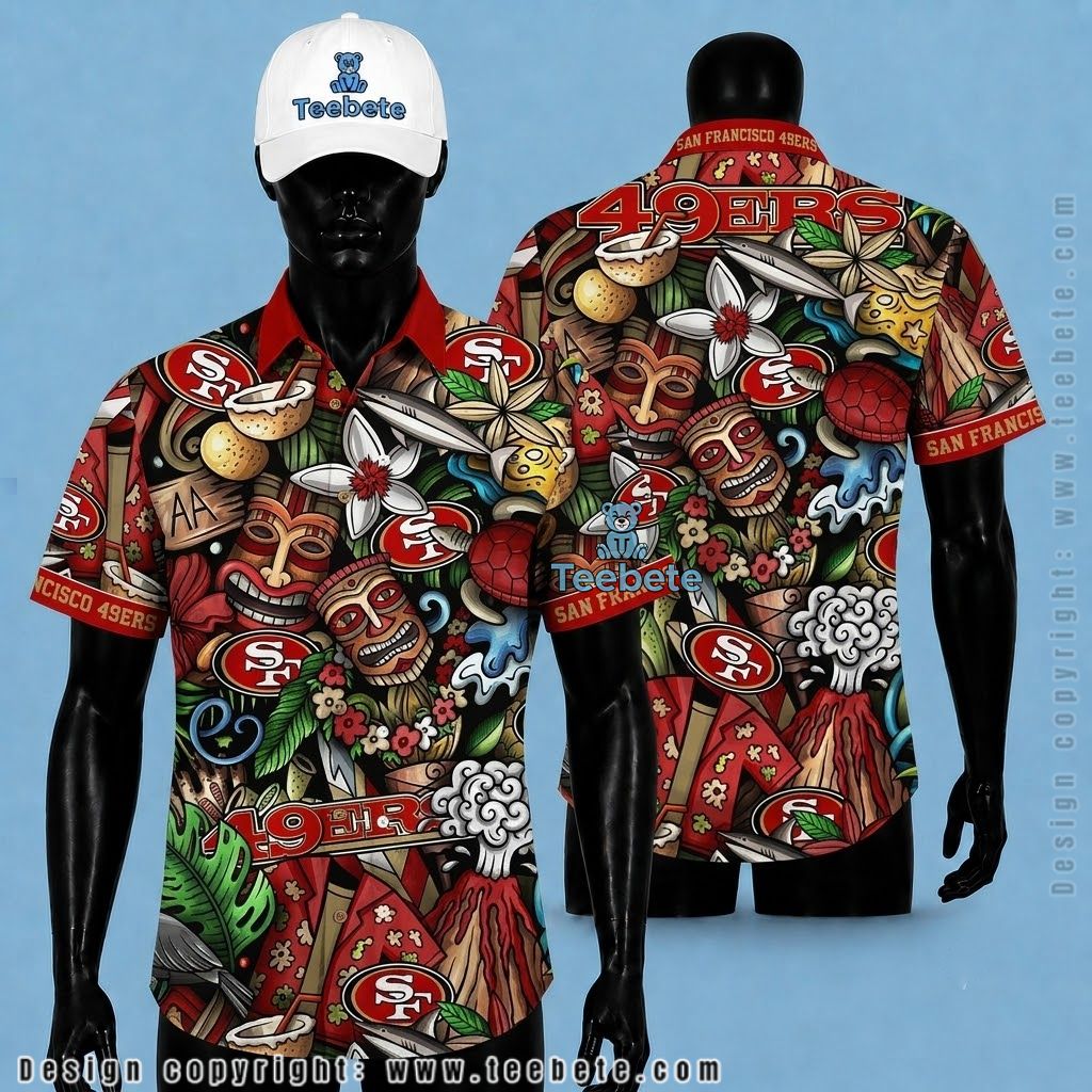 San Francisco 49Ers Hawaiian Shirt Tiki Volcano