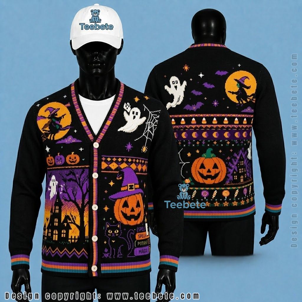 Skull Halloween Cardigan Haunted Castle Floral Skull Halloween Cardigan Haunted Castle Floral