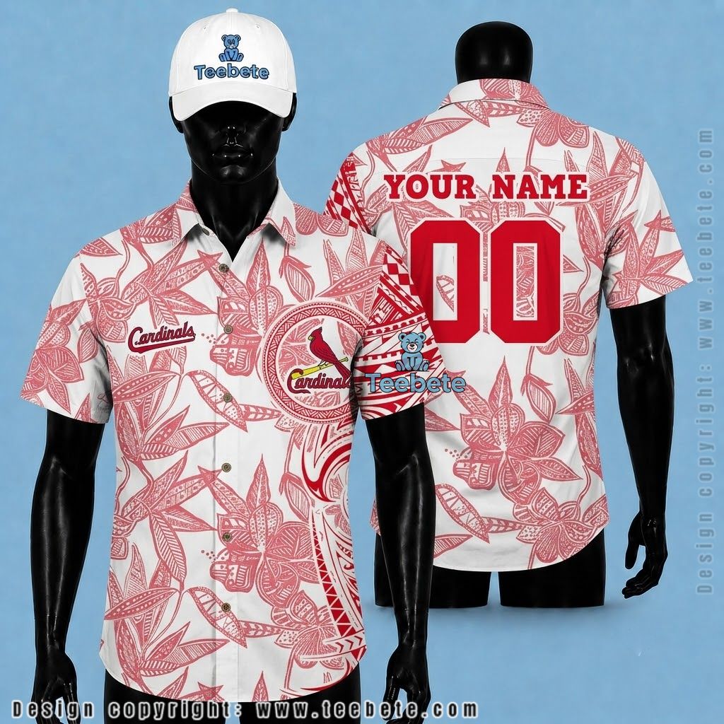 St Louis Cardinals Aloha Shirt Floral Polynesian