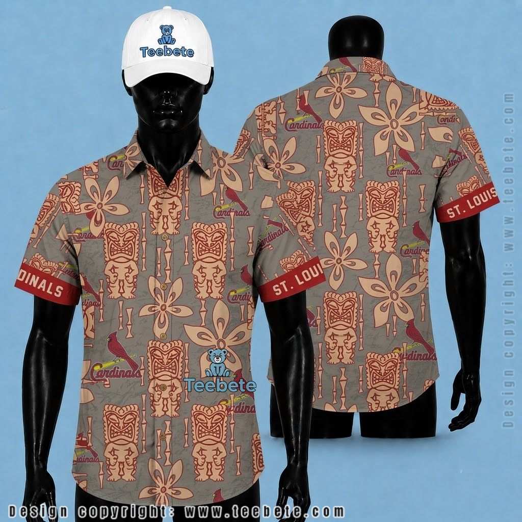 St Louis Cardinals Aloha Shirt Tiki Mask