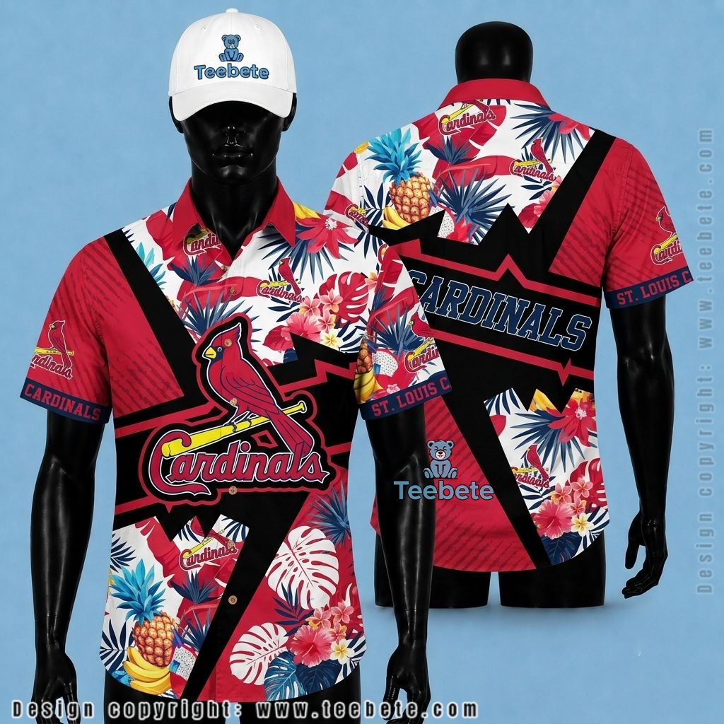 St Louis Cardinals Hawaiian Shirt Bold Colorblock