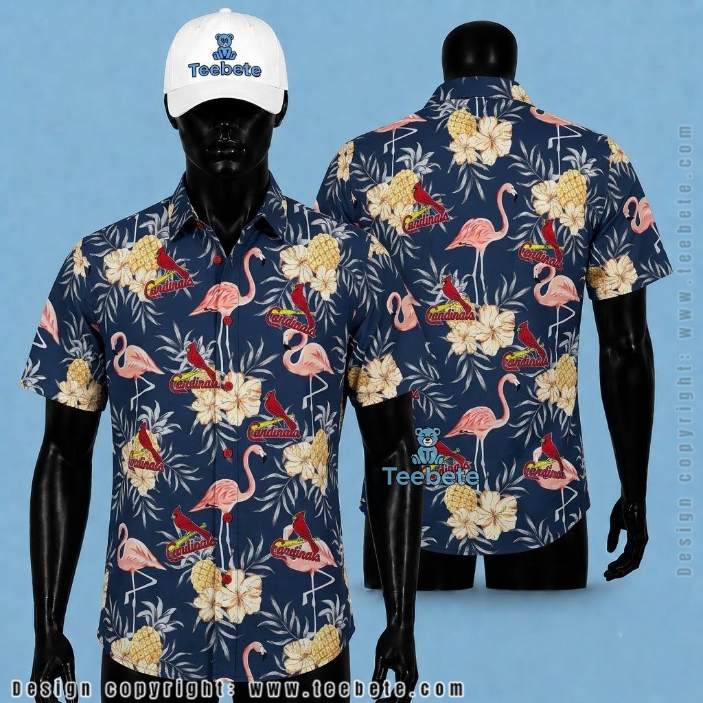 St Louis Cardinals Hawaiian Shirt Flamingo Pineapple
