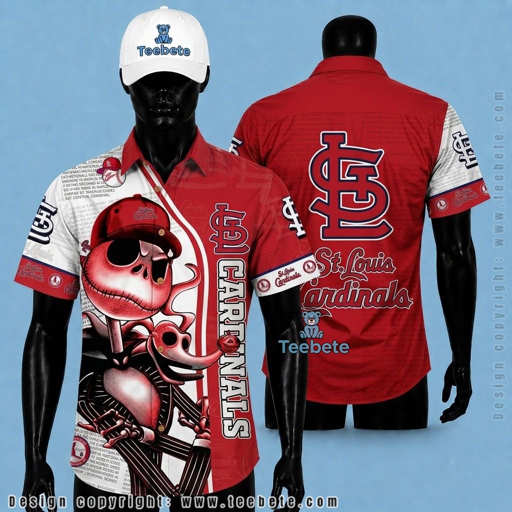 St Louis Cardinals Hawaiian Shirt Jack Skellington