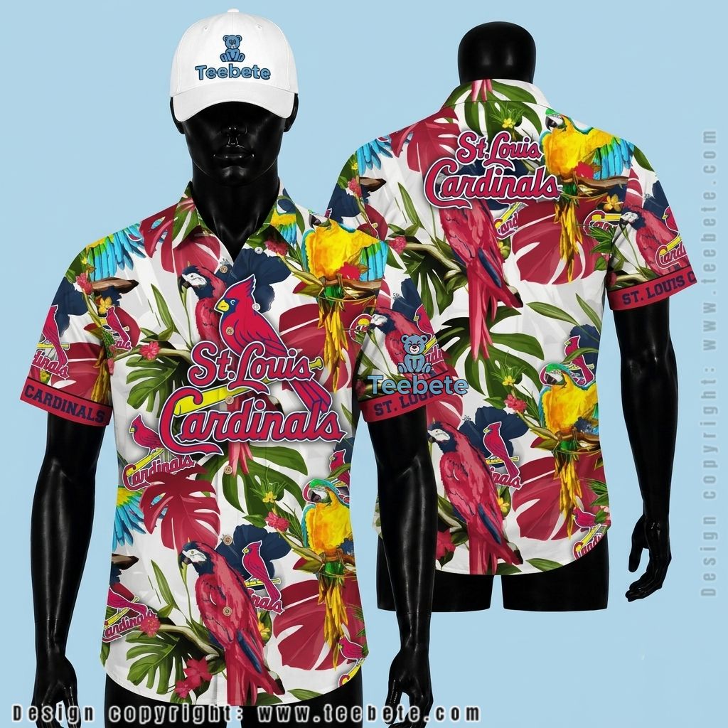 St Louis Cardinals Hawaiian Shirt Tropical Parrot