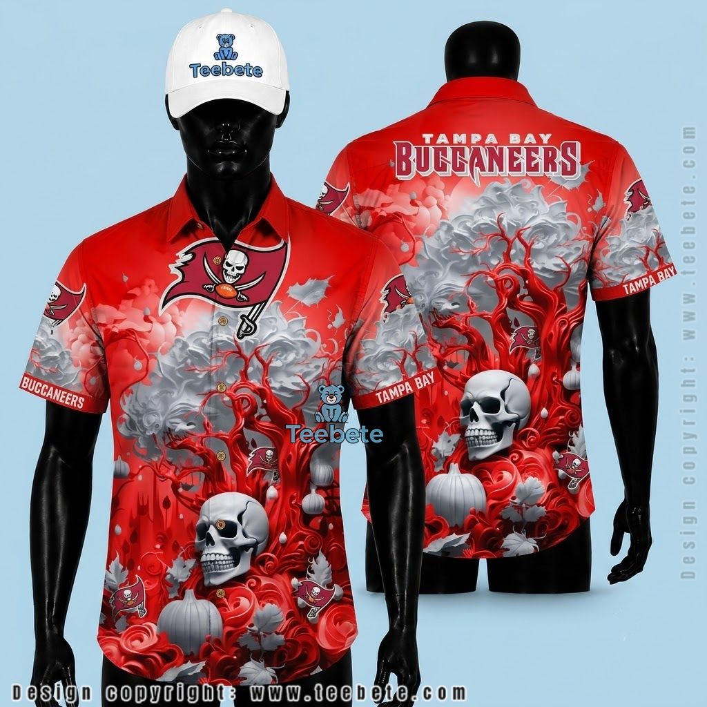 Tampa Bay Buccaneers Aloha Shirt Skull Halloween