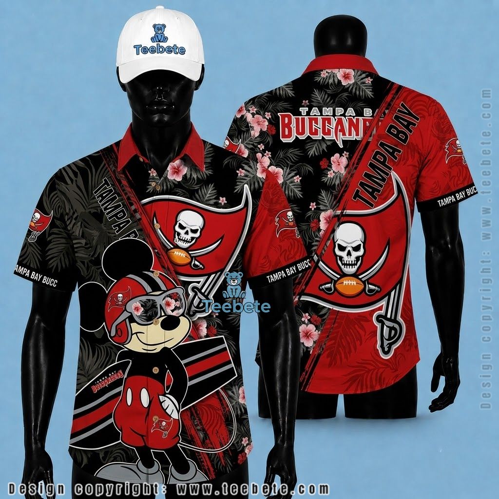 Tampa Bay Buccaneers Hawaiian Shirt Mickey Floral