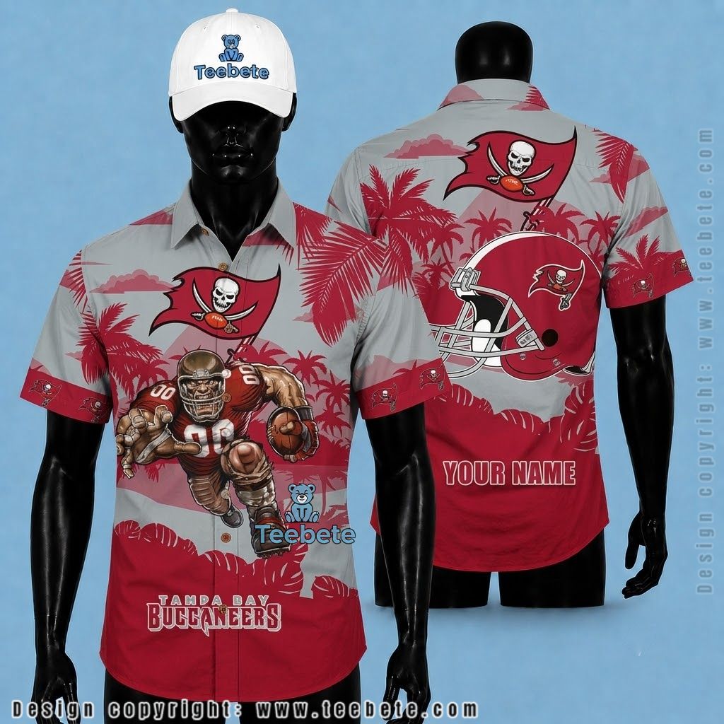 Tampa Bay Buccaneers Tropical Shirt Mascot Helmet