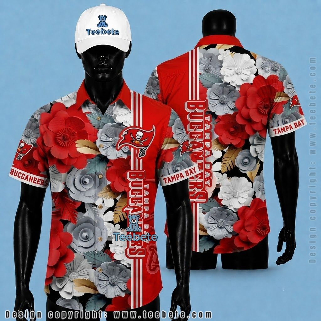 Tampa Bay Buccaneers Tropical Shirt Paper Flower