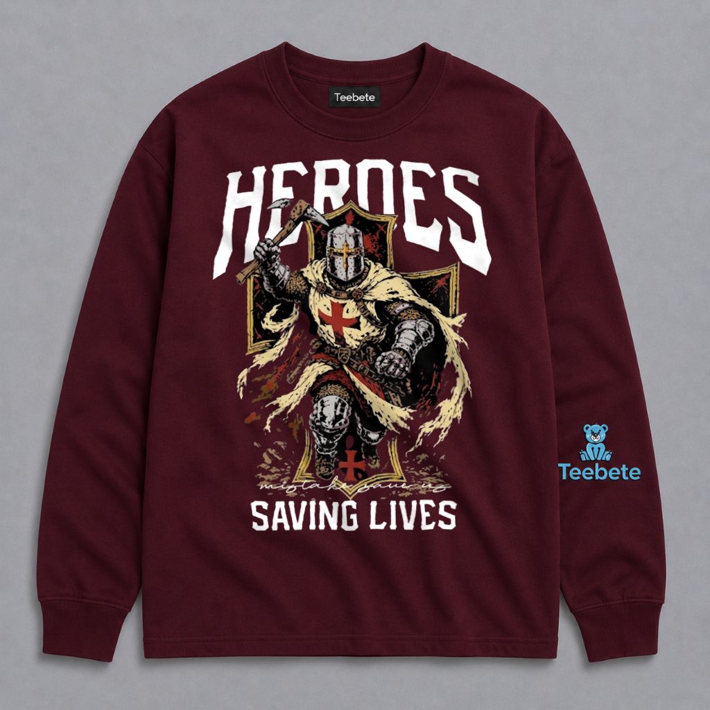 Templar Knight Long Sleeve Heroes Saving Lives Firefighter Templar Knight Long Sleeve Heroes Saving Lives Firefighter