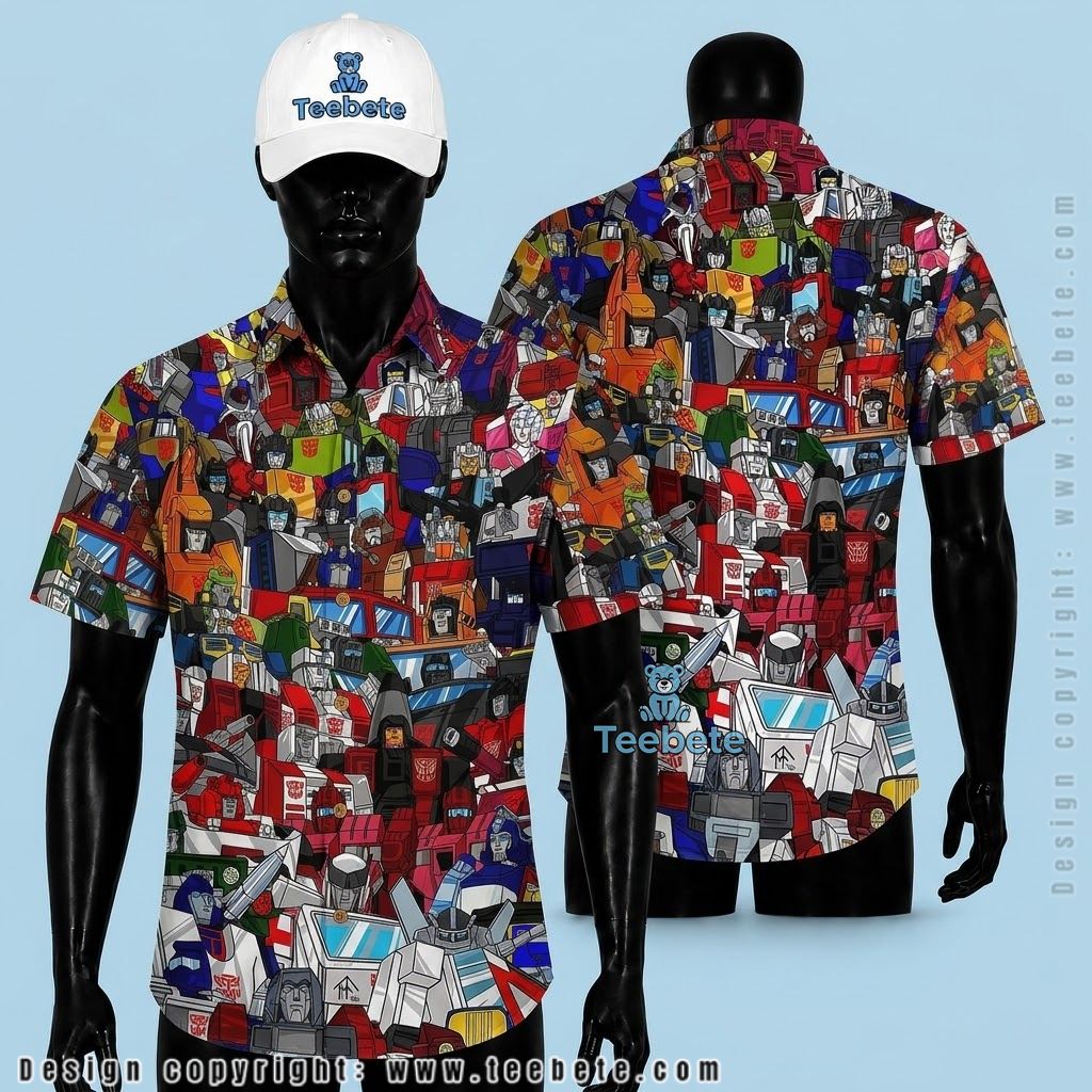Transformers Hawaiian Shirt Autobots Character Collage Print