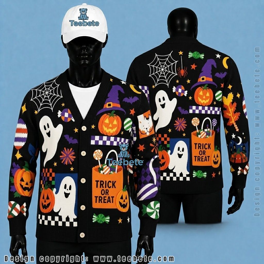 Witch Halloween Cardigan Moonlit Pumpkin Garden Witch Halloween Cardigan Moonlit Pumpkin Garden