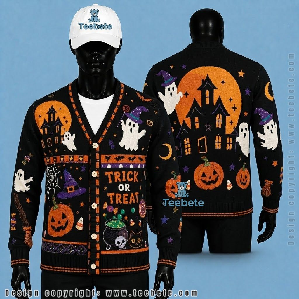 Witch Halloween Cardigan Spooky Town Cross Stitch