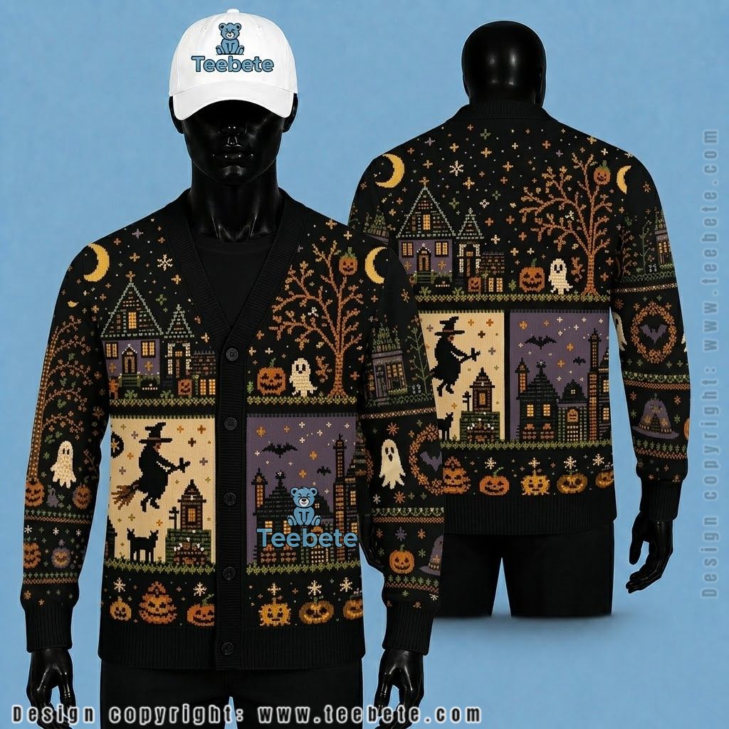 Trick Or Treat Halloween Cardigan Ghost And Pumpkin Trick Or Treat Halloween Cardigan Ghost And Pumpkin