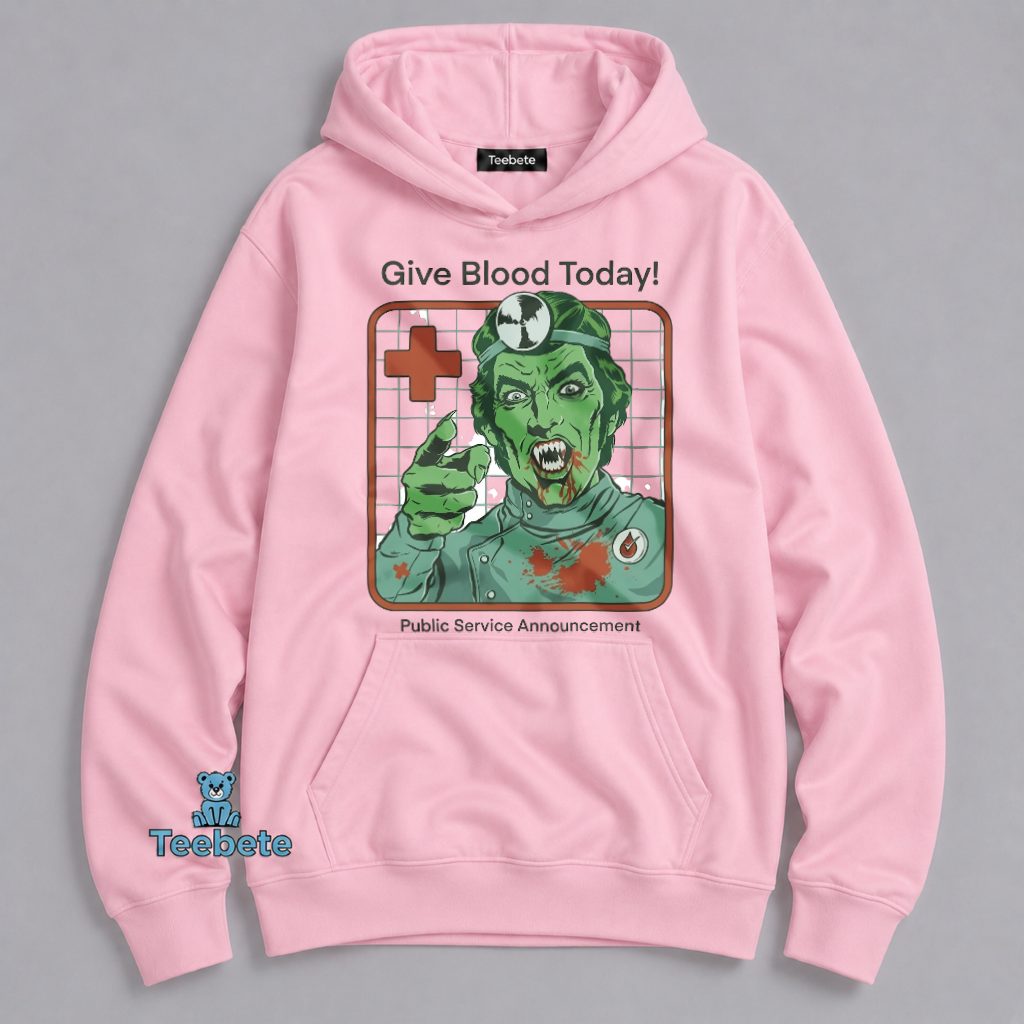 Zombie Doctor Hoodie Give Blood Today Public Announcement Zombie Doctor Hoodie Give Blood Today Public Announcement