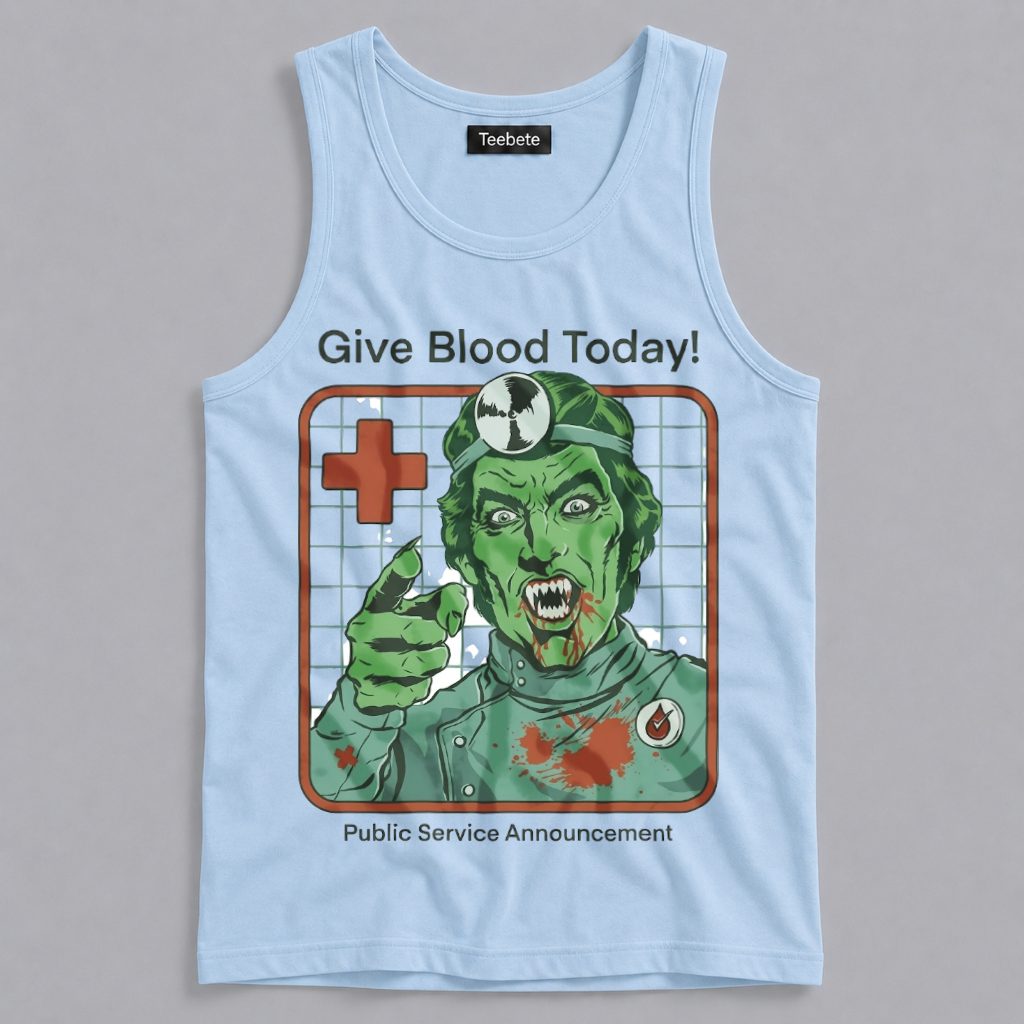 Zombie Doctor Tanktop Give Blood Today Public Announcement Zombie Doctor Tanktop Give Blood Today Public Announcement