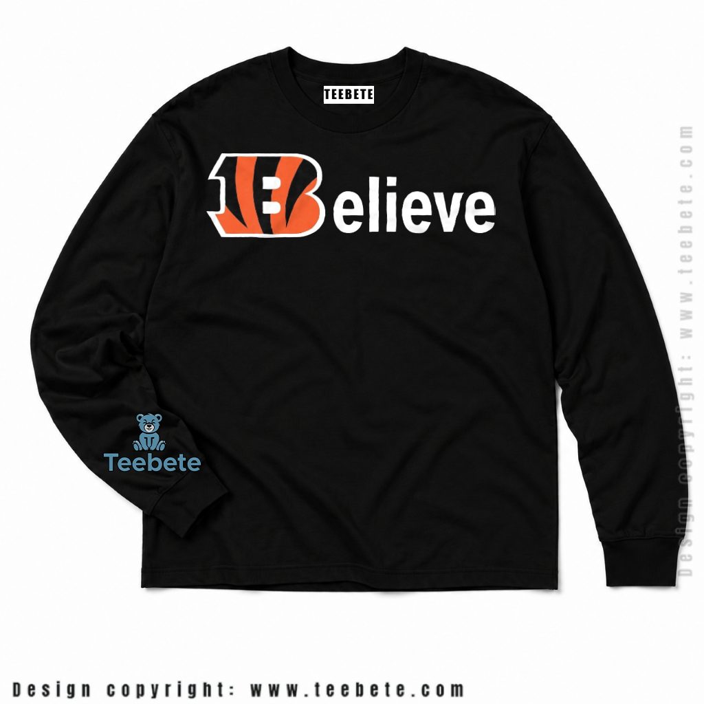 Cincinnati Bengals Believe Logo Long Sleeve Cincinnati Bengals Believe Logo Long Sleeve