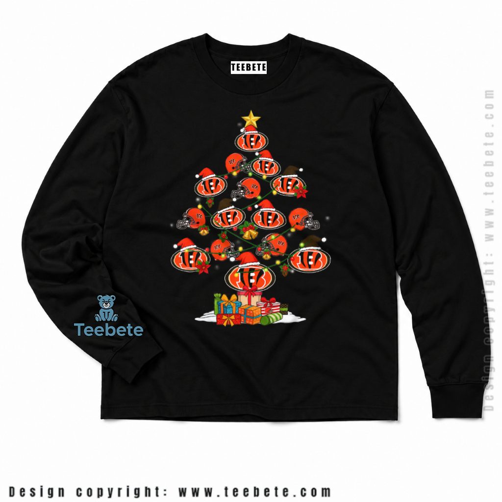 Cincinnati Bengals Christmas Tree Logo Long Sleeve Cincinnati Bengals Christmas Tree Logo Long Sleeve