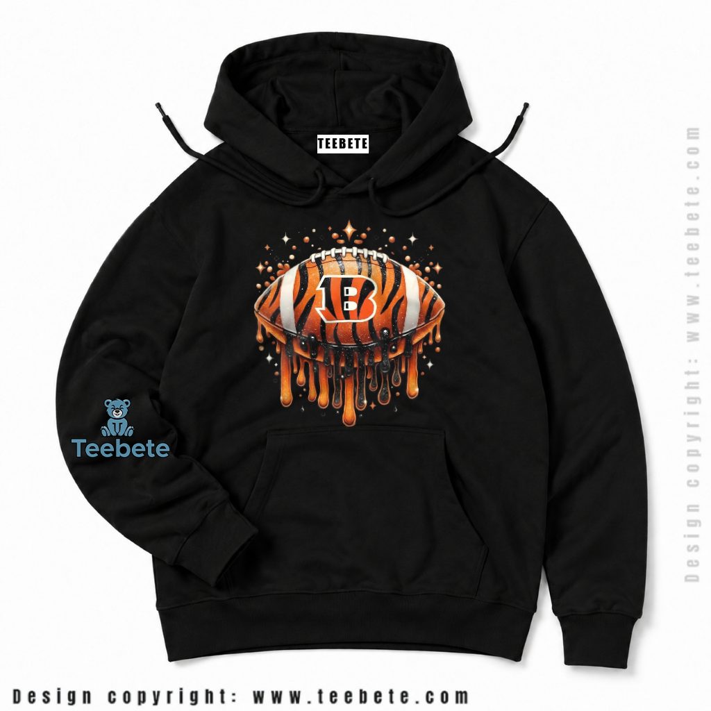 Cincinnati Bengals Football Glitter Drip Hoodie Cincinnati Bengals Football Glitter Drip Hoodie