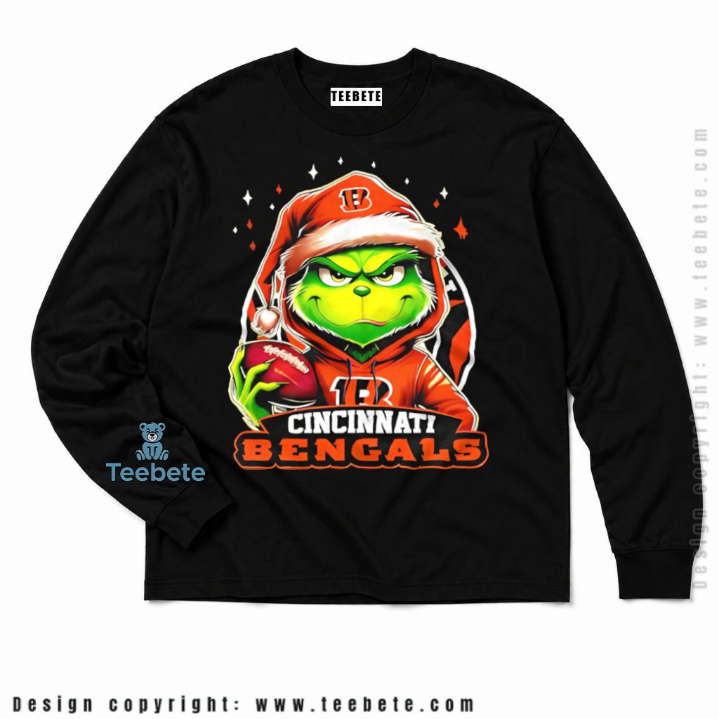 Cincinnati Bengals Grinch Hoodie Ornament Long Sleeve Cincinnati Bengals Grinch Hoodie Ornament Long Sleeve