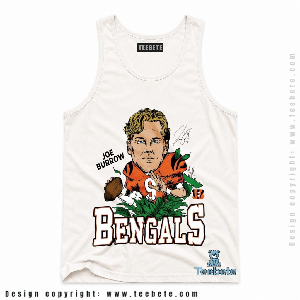Cincinnati Bengals Joe Burrow Caricature Tanktop Cincinnati Bengals Joe Burrow Caricature Tanktop