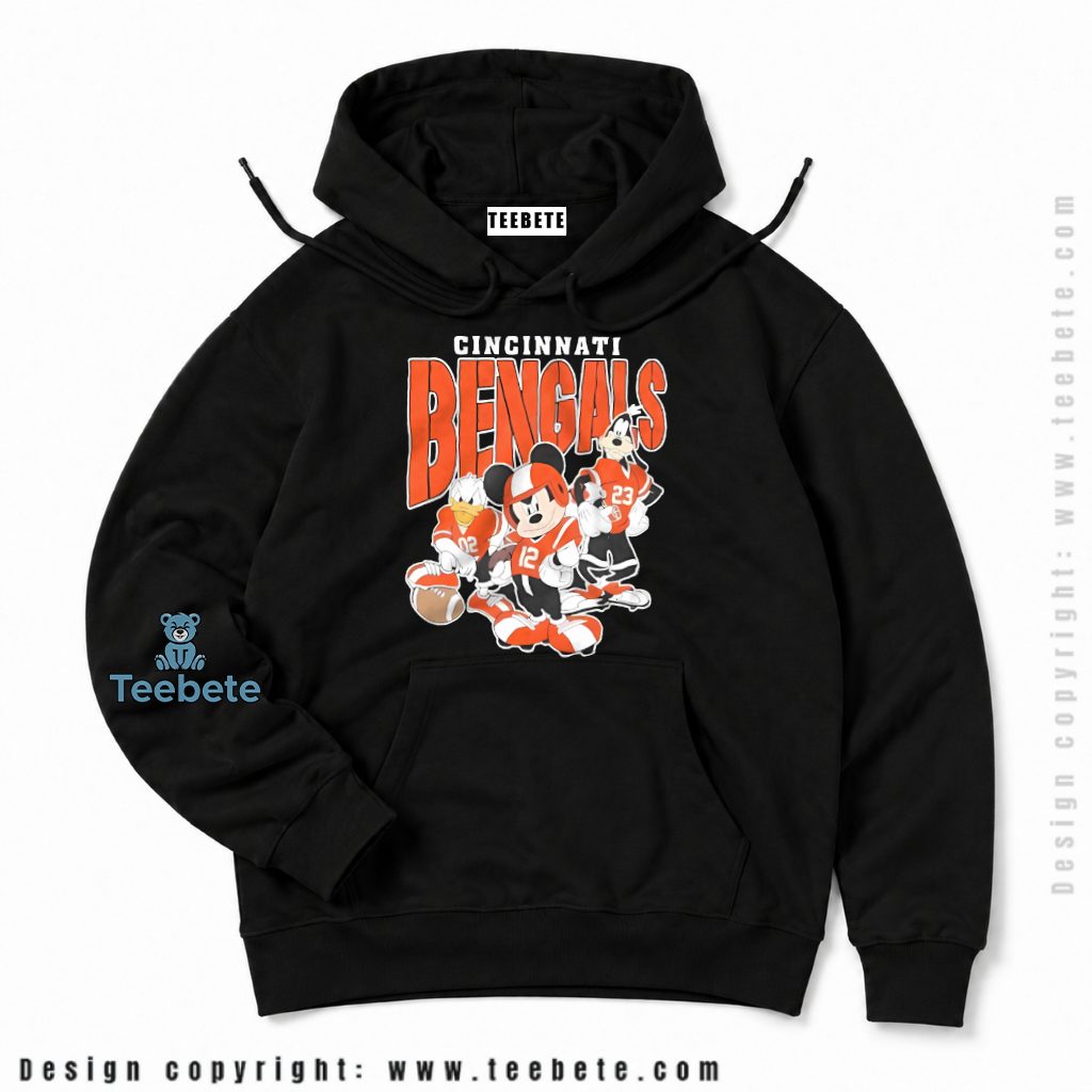 Cincinnati Bengals Mickey Goofy And Donald Hoodie Cincinnati Bengals Mickey Goofy And Donald Hoodie