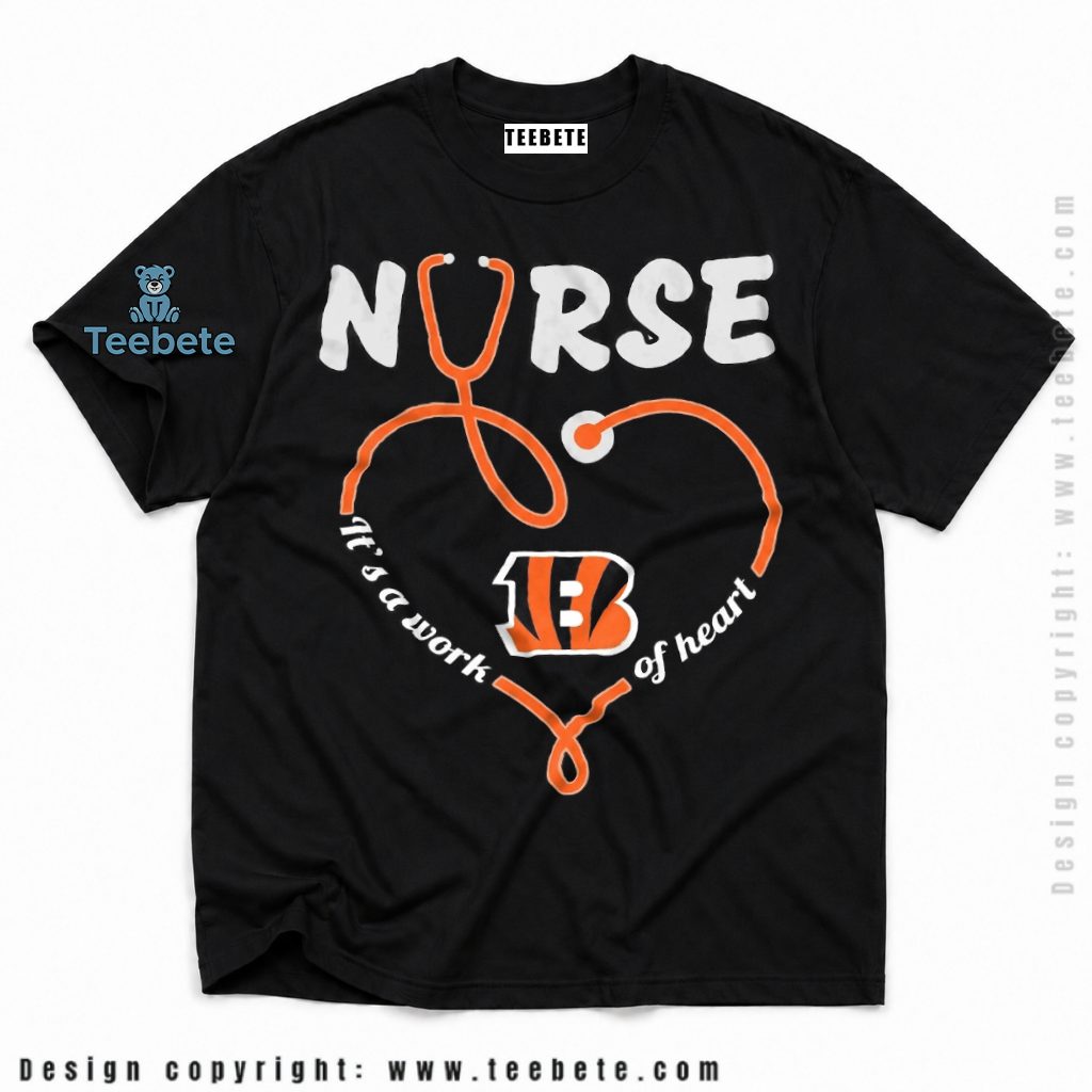 Cincinnati Bengals Nurse Heart Stethoscope Shirt