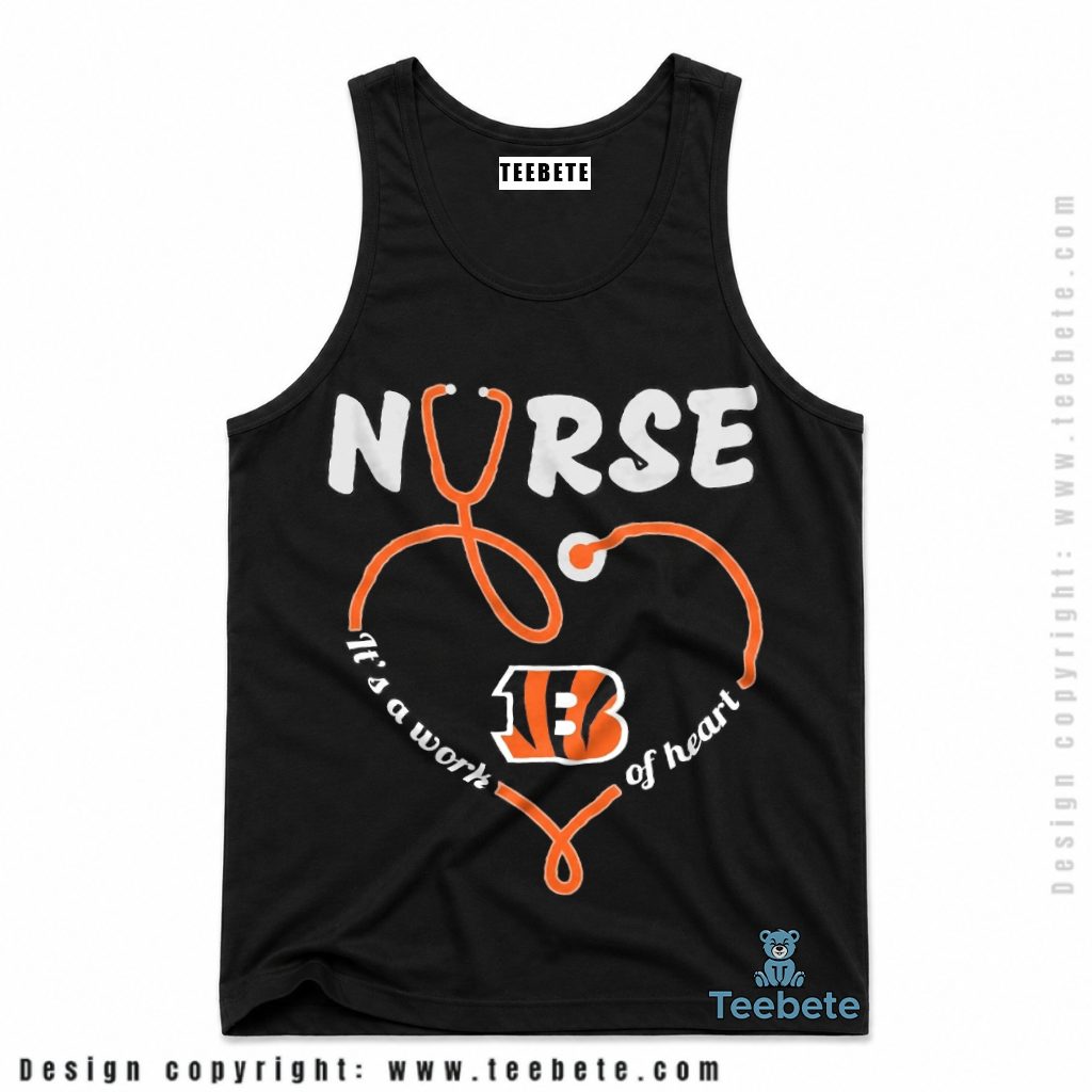 Cincinnati Bengals Nurse Heart Stethoscope Tanktop Cincinnati Bengals Nurse Heart Stethoscope Tanktop