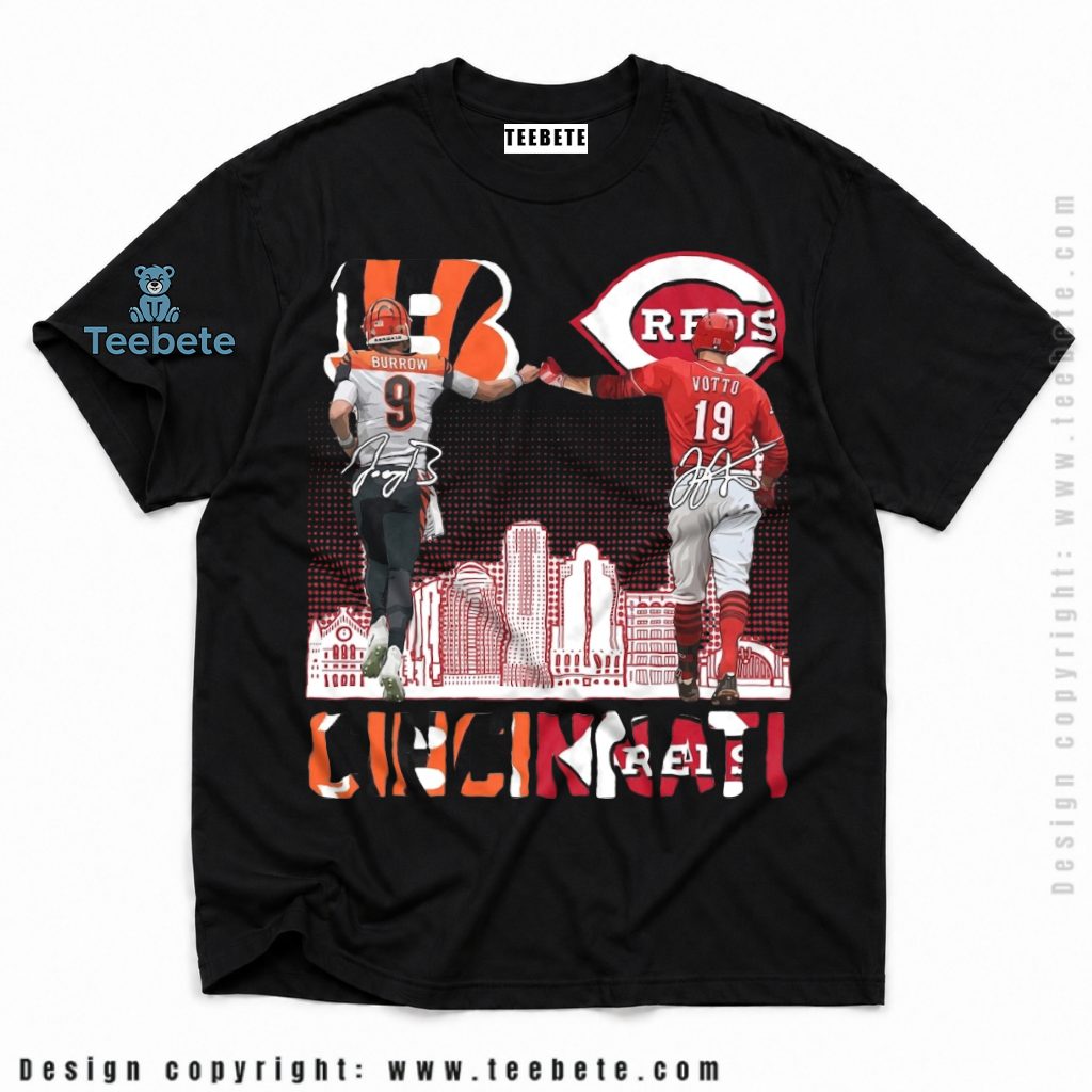 Cincinnati Bengals Reds Burrow Votto Skyline Shirt